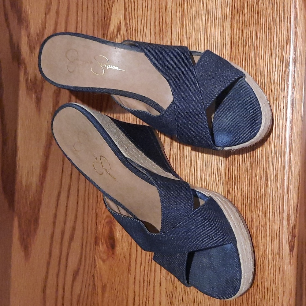 Jessica Simpson Blue Jean Wedge